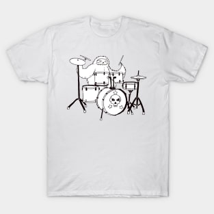 Black Line Drum Set Sloth T-Shirt